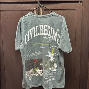 Men’s Civil Regime Green Graphic T-Shirt Pump Cover